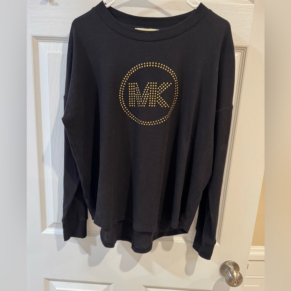Michael Kors Black Sweater with Gold Logo
